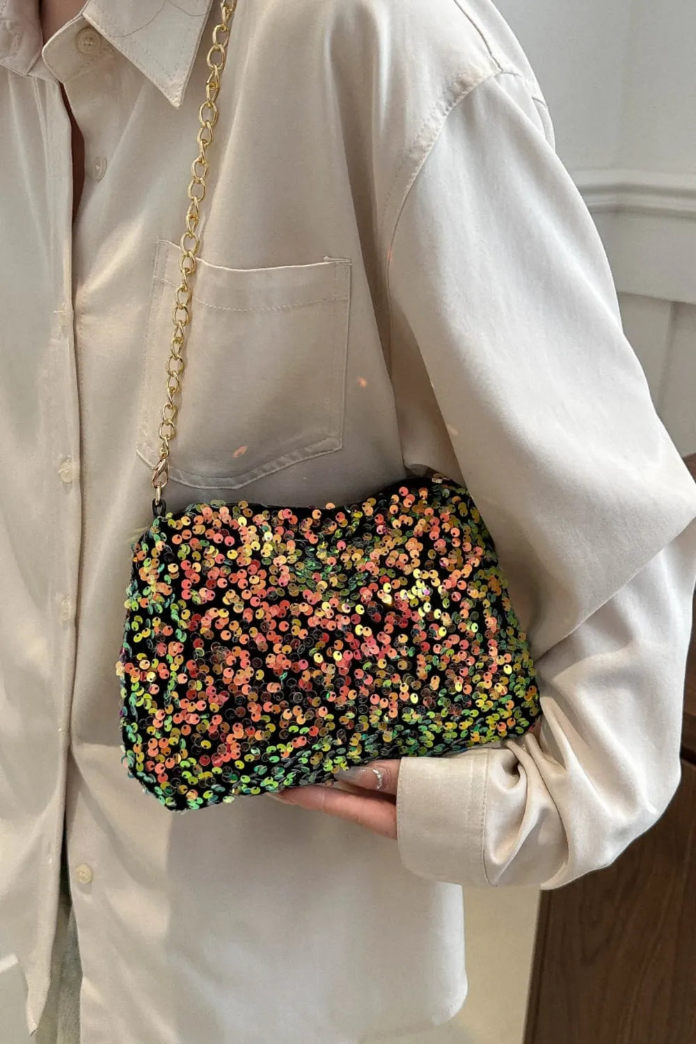 Sequin Removable Strap Shoulder Bag - V.I.P Digital Presence