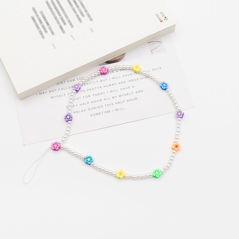 New Mixed Color Soft Pottery Pearl Mixed String Bohemian Simple Style Anti-Drop Function Mobile Phone Chain - V.I.P Digital Presence
