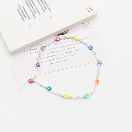 New Mixed Color Soft Pottery Pearl Mixed String Bohemian Simple Style Anti-Drop Function Mobile Phone Chain - V.I.P Digital Presence