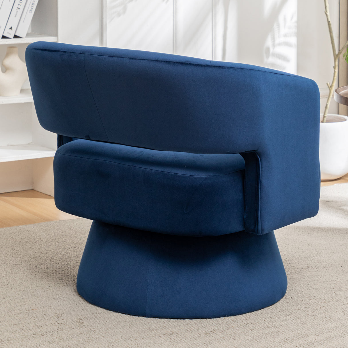 Swivel Barrel Chair, Velvet Accent Armchair 360 Degree Swivel Club Chair for Living Room Bedroom Reception Room - V.I.P Digital Presence