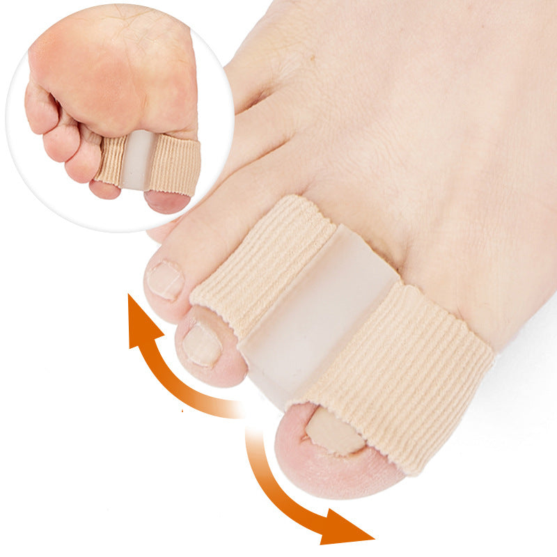 Gel fiber toe correction big toe valgus toe splitter double hole toe covering orthosis nylon - V.I.P Digital Presence
