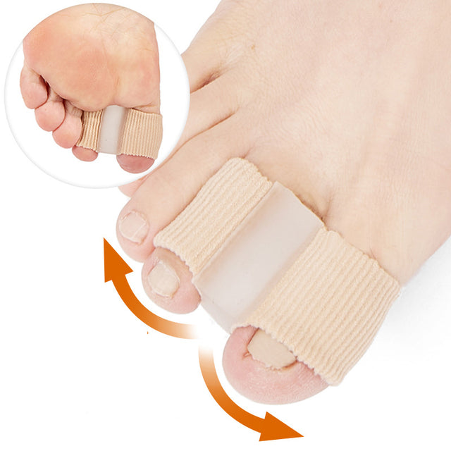 Gel fiber toe correction big toe valgus toe splitter double hole toe covering orthosis nylon - V.I.P Digital Presence