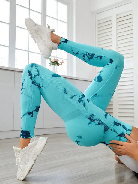 Printed High Waist Active Leggings - V.I.P Digital Presence