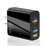 Standard PD65W mobile phone charger 4A type-c PD+3USB multi port European, American, English travel charging head - V.I.P Digital Presence