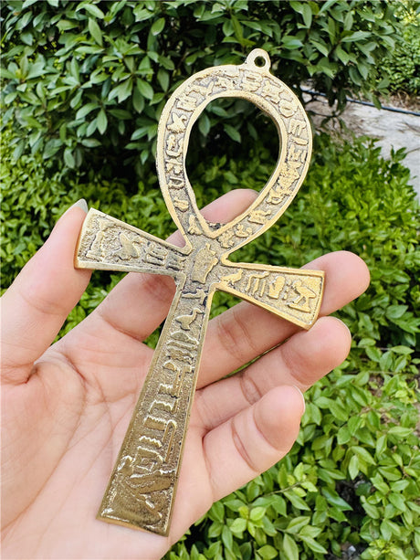 Egyptian copper life key ornament brass Anka life key life talisman hand hammered - V.I.P Digital Presence