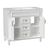 36'' Bathroom Vanity without Top Sink Cabinet only Modern Bathroom Storage Cabinet with 2 Soft Closing Doors and 2 Drawers - V.I.P Digital Presence
