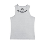 Gothic Letter Embroidery Ribbed Tank Top Men's Sports Fitted Casual Striped Sleeveless T-Shirt - V.I.P Digital Presence