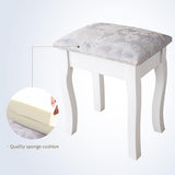 Vanity Table Set with 4 Drawer, Makeup Dressing Table w/Cushioned Stool, Girls Women Bedroom Furniture Set Oval Mirror - V.I.P Digital Presence