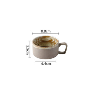 Coarse pottery coffee cup and plate set creative handmade retro coffee cup artistic cup plate milk cup - V.I.P Digital Presence