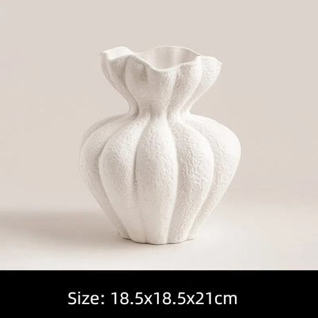 Wabi Sabi Vase White Ornament Living Room Desktop Home Vintage Art Decorative Flower Utensils - V.I.P Digital Presence