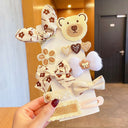 Milk Coffee Color Children's Plush Hairpin Net Red Bangs Side Hair Clip Autumn And Winter Lovely Japanese Clip - V.I.P Digital Presence