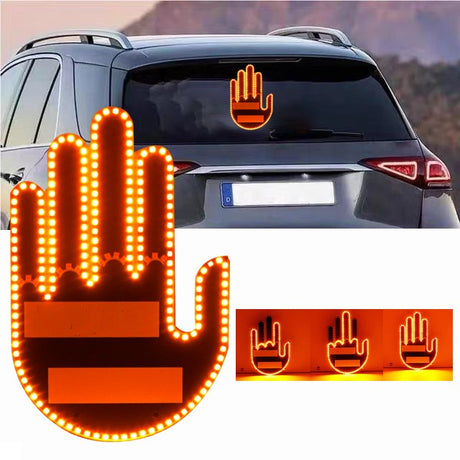 Funny Gift Gesture LED Car Middle Finger Back Window Car Sign LED Hand Novelty Car Interior Decoration Suspension In The Car - V.I.P Digital Presence