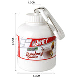 Embudo portátil para proteína en polvo, caja para suplementos deportivos y de fitness, caja para cápsulas, caja para medicamentos, lata y botella.