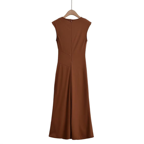 Fashionable and Sexy  Style Women's Two-color Knitted Pleated Long Dress - V.I.P Digital Presence