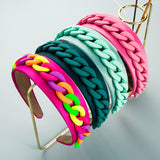 Headband New Fashion Personality Pastoral Style Female Wide-Brimmed Color Chain Decoration Macaron Color Headband - V.I.P Digital Presence