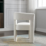 Contemporary Designed Fabric Upholstered Accent Chair Dining Chair for Living Room, Bedroom, Dining Room, Beige - V.I.P Digital Presence