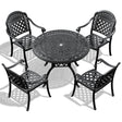 (Cushions In Random Colors)5-Piece Set Of Cast Aluminum Patio Furniture With Cushions - V.I.P Digital Presence