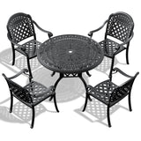 (Cushions In Random Colors)5-Piece Set Of Cast Aluminum Patio Furniture With Cushions - V.I.P Digital Presence