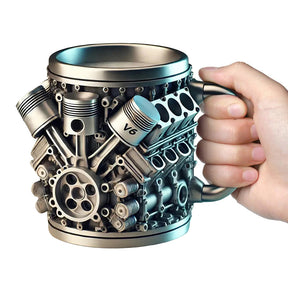 3D Engines - designed Stainless Steel Mug. Ideal for coffee/beer, a fun home & office drinking accessory. - V.I.P Digital Presence