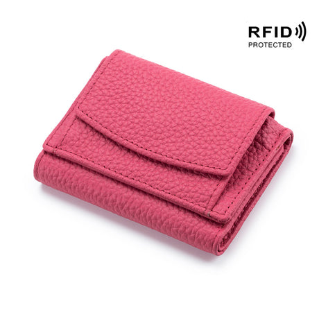 Small wallet women's genuine leather Japanese style fabric RFID coin bag wallet mini wallet short - V.I.P Digital Presence