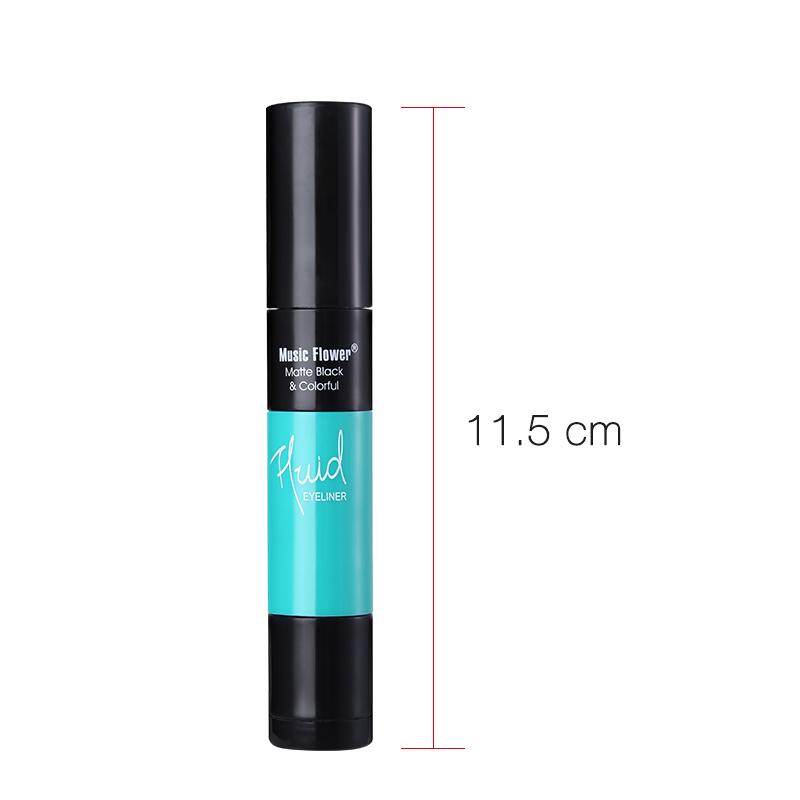 Music Flower Matte Black & Colorful 2 In 1 Waterproof Liquid Eyeliner Pen Makeup Fast Dry Smooth Long Lasting Charm Eyes Liner - V.I.P Digital Presence