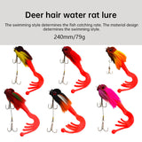 Palisandro Baby Rat Swimbait Bucktail - Muskie/Pike Lure, Hand - tied Deer Hair, Solid Body Fishing Rig - V.I.P Digital Presence
