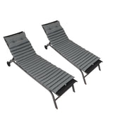 2PCS Set Outdoor Lounge Chair Cushion Replacement Patio Funiture Seat Cushion Chaise Lounge Cushion-GREY - V.I.P Digital Presence