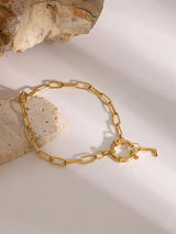 18K Gold-Plated Stainless Steel Letter L Bracelet - V.I.P Digital Presence