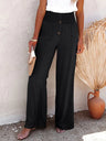 Full Size Decorative Button High Waist Pants - V.I.P Digital Presence