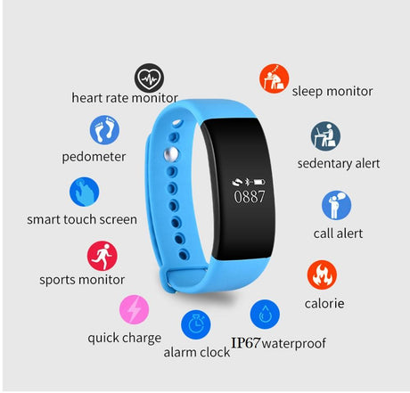 V66 Sport Smartwatch BT 4.0  IP67 Waterproof Heart Rate Monitor Smart Wristband Health Bracelet for Android IOS Phone - V.I.P Digital Presence