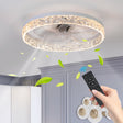 Modern acrylic ceiling fan light with remote control, dimmable LED pendant light, 6-speed adjustable, silent motor - V.I.P Digital Presence