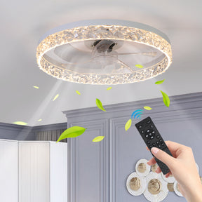 Modern acrylic ceiling fan light with remote control, dimmable LED pendant light, 6-speed adjustable, silent motor - V.I.P Digital Presence