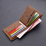 Men's wallet short wallet leather wallet multiple card slots can hold driver's license retro - V.I.P Digital Presence