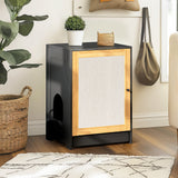 Cat Litter Box Enclosure, Hidden Cat Washroom, Kitty End Table, Litter cabinet with sisal door,Black - V.I.P Digital Presence