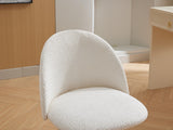 Velvet fabric office chair, mid back adjustable rotating computer chair, black legs, cushioned office chair with wheels ，White - V.I.P Digital Presence