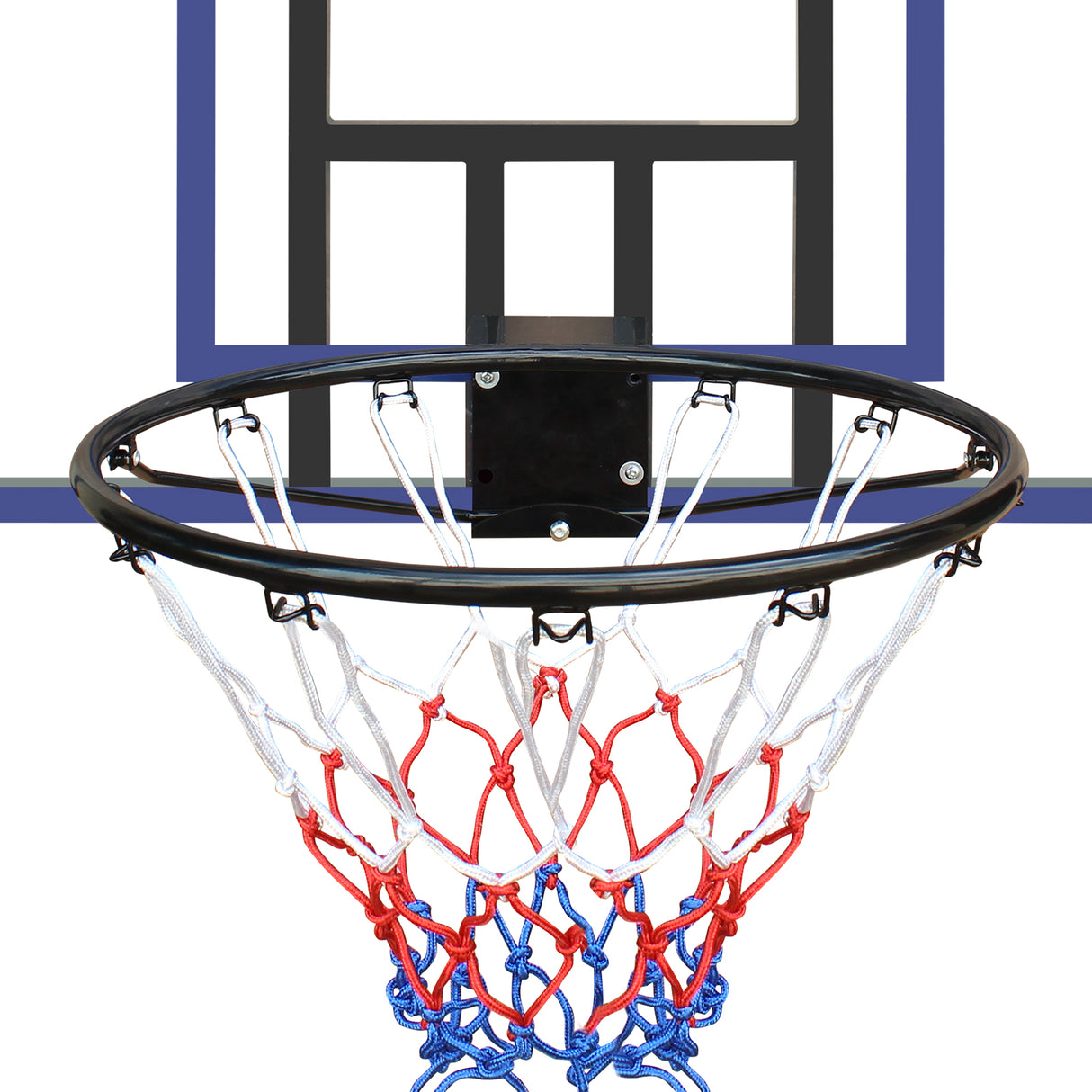 Wall mounted basketball basket, 45 x 29 inch shatterproof back, foldable basketball basket, all-weather mesh fabric - V.I.P Digital Presence