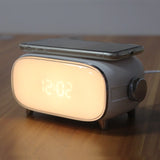 Creative wake-up alarm clock with QI wireless charging stylish atmosphere light clock sunset sleep night light table lamp - V.I.P Digital Presence