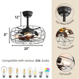 19inch Cage Retro Reiling Fan with Lights - V.I.P Digital Presence