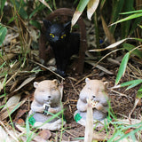Cat and mole gardening decorative resin ornaments - V.I.P Digital Presence