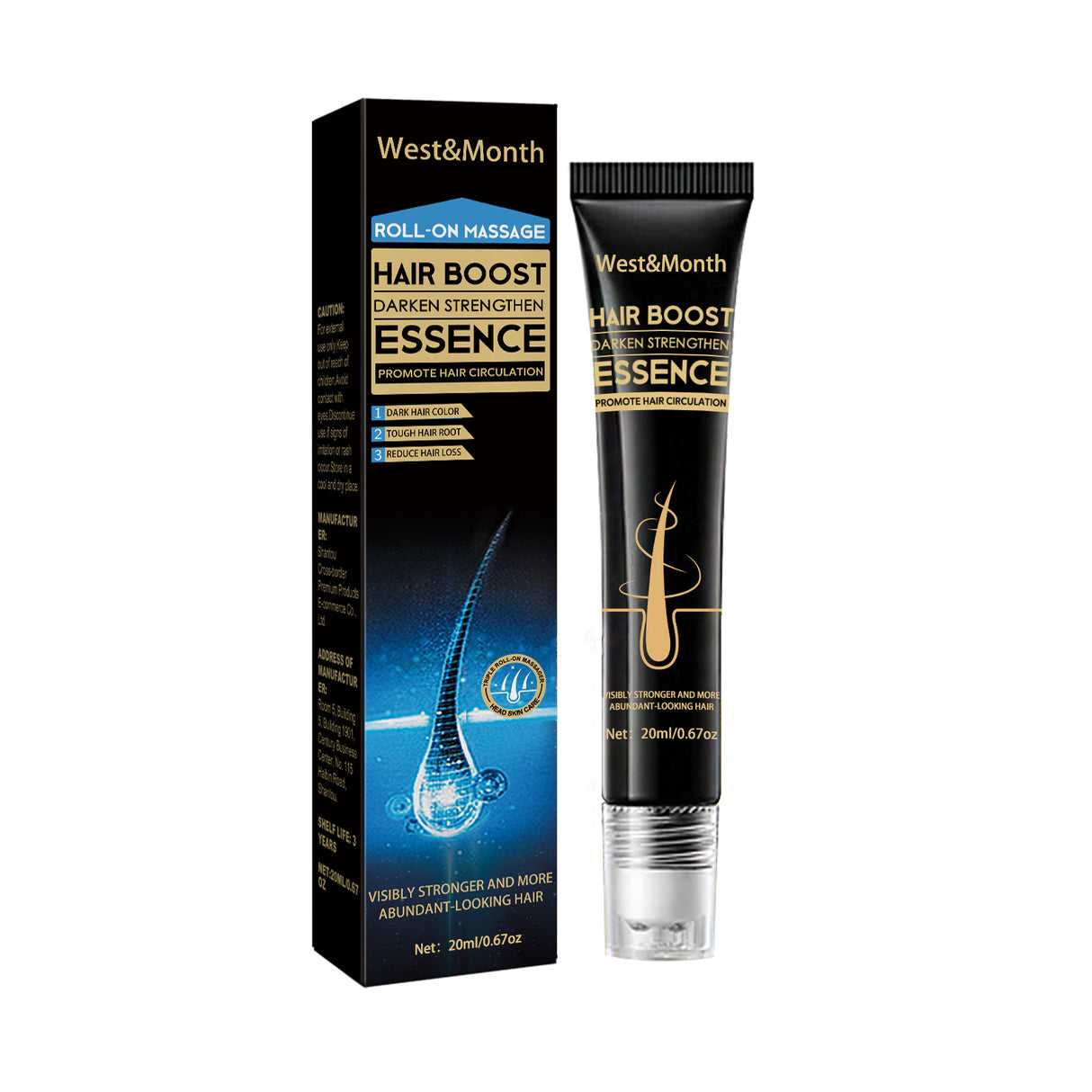 Hair Boost Darken Strengthen Essence, Scalp Massage Moisturizing Hair Roots Thick Smooth Hair Care Ball - V.I.P Digital Presence