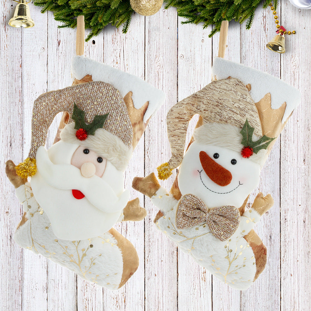 Christmas Decorative Socks Gift Bag Candy Bag Jewelry Gold 3D Christmas Socks Gift Bag - V.I.P Digital Presence