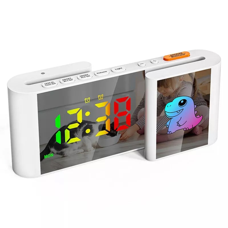 Creative S-shaped Dual-Screen RGB Colorful Alarm Clock, Adorable Cartoon Night Light Electronic Clock - V.I.P Digital Presence