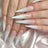 Milky white powder gradient long drop-shaped manicure, high-end fake nail patch wearable nail patch - V.I.P Digital Presence