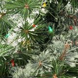7' Cashmere and Snow Bristle Mixed Tree with 75Pine Cones and 900 LED Lights-UL,1233tips,Dia.:59 - V.I.P Digital Presence