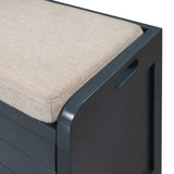 TREXM Storage Bench with Removable Basket and 2 Drawers, Fully Assembled Shoe Bench with Removable Cushion (Navy) - V.I.P Digital Presence