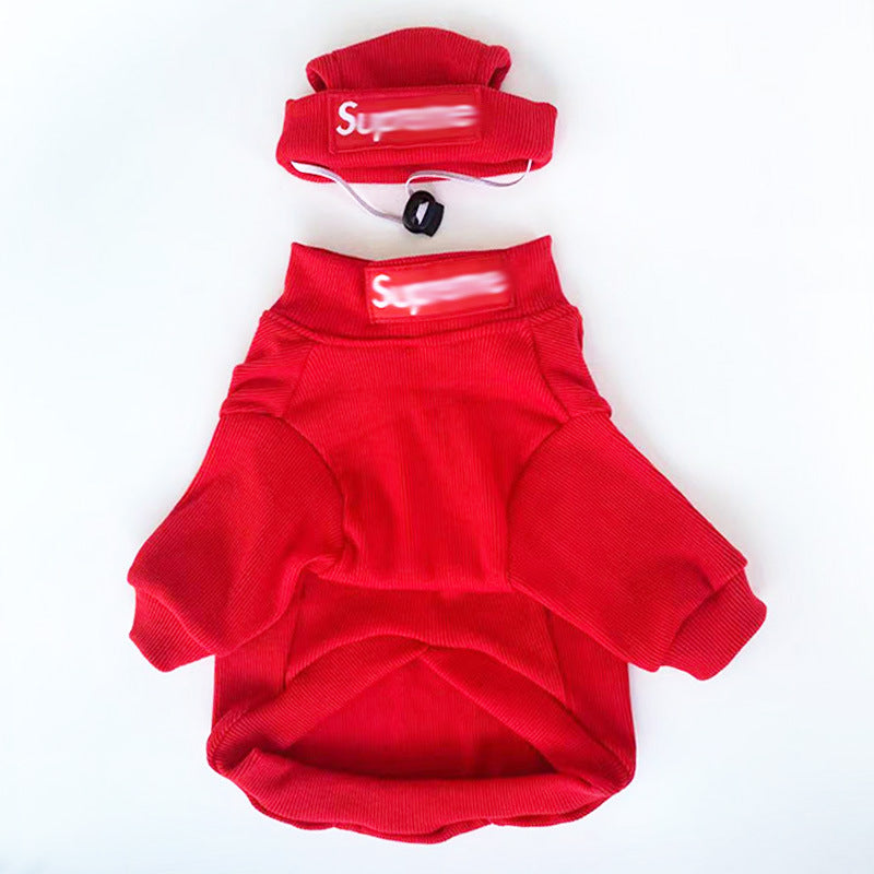 Pet Clothing Trendy Brand Street Dog Clothes Fighting Teddy Schnauzer Bottom Coat Hat Set - V.I.P Digital Presence