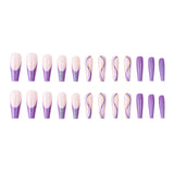 Purple Glitter Wearing Manicure French Geometric Lines Aurora Bright Nail Patches - V.I.P Digital Presence