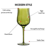 4/2/1Pcs Creative French Medieval Red Wine Glass Hand Blown Margarita Cocktail Goblet Glass Cup Dense Edges Vintage Flower Bloom - V.I.P Digital Presence
