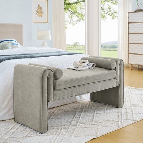 Bedroom storage stool, linen storage stool, large storage space, 50.39 inches - V.I.P Digital Presence