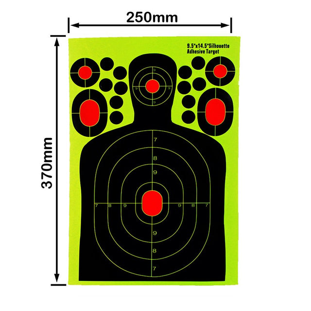 Hunting 9.5*14.5Inch Half-length Humanoid Shooting Target Paper Fluorescent Sticker Hunting Training Target Paper Splash Sticker - V.I.P Digital Presence
